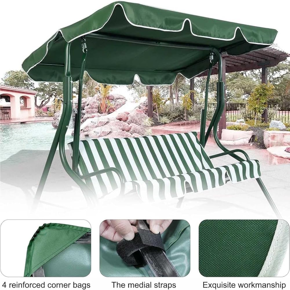 Copertura impermeabile di ricambio per dondolo da giardino a 2-3 posti, resistente ai raggi UV, colore beige, 190 x 120 x 15 cm, perfetta per amache
