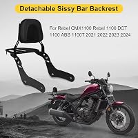 PSLER Honda Rebel CMX1100 Háttámla Üléspárna Csomagtartóval - Motoros Sissy Bar Hátsó Utasnak, Fekete Acél Váz, 2021-2024 Modellekhez 2