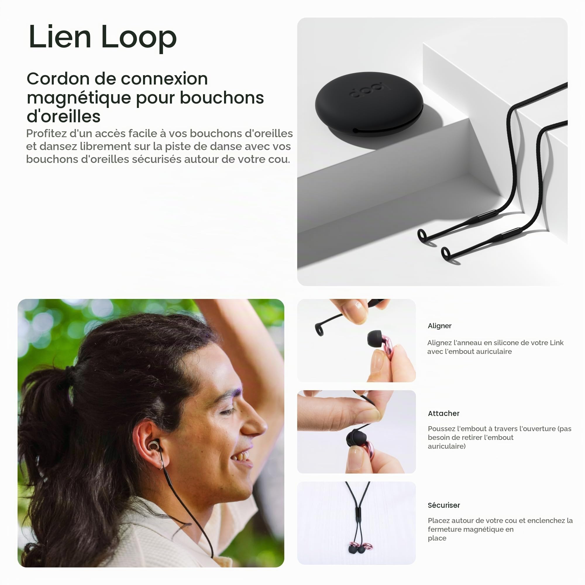 Loop Earplugs, coffret Experience Link – Lot de 2x Experience 2 + Link | Bouchons d’oreille réutilisables pour la sensibilité au bruit, les concerts, spectacles, festivals