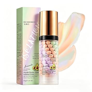 Avocado Facial color correcting primer, 4 In 1 Primer for Face Before Makeup, Tinted Moisturizer Isolation Cream, Makeup Primer Oil Control & Concealer Skin Tone Correcting One Step Correct primer