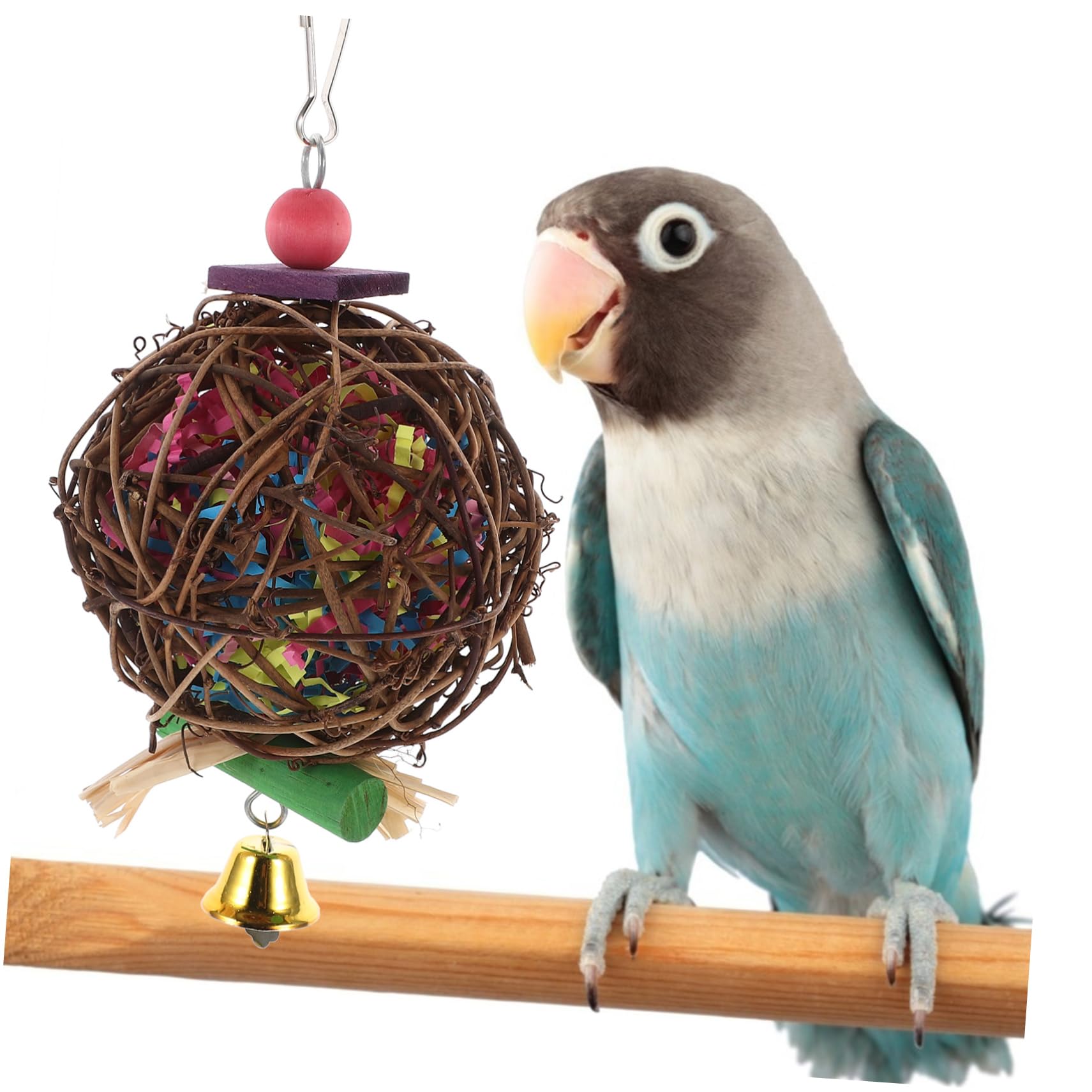 BESPORTBLE 6 Pièces Jouet Balle Perroquet Takraw Jouet De Nourriture à Mâcher Perroquet Oiseau s Perroquet Cage à Oiseaux Fibres Végétales Papier Soie D'