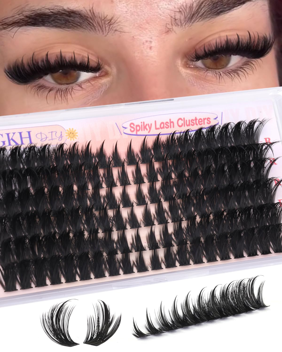 80D Lash Clusters with Spikes Unique Spiky Cat Eye Lashes Fairy Anime Eyelash Clusters Wispy Manga Cluster Eyelash