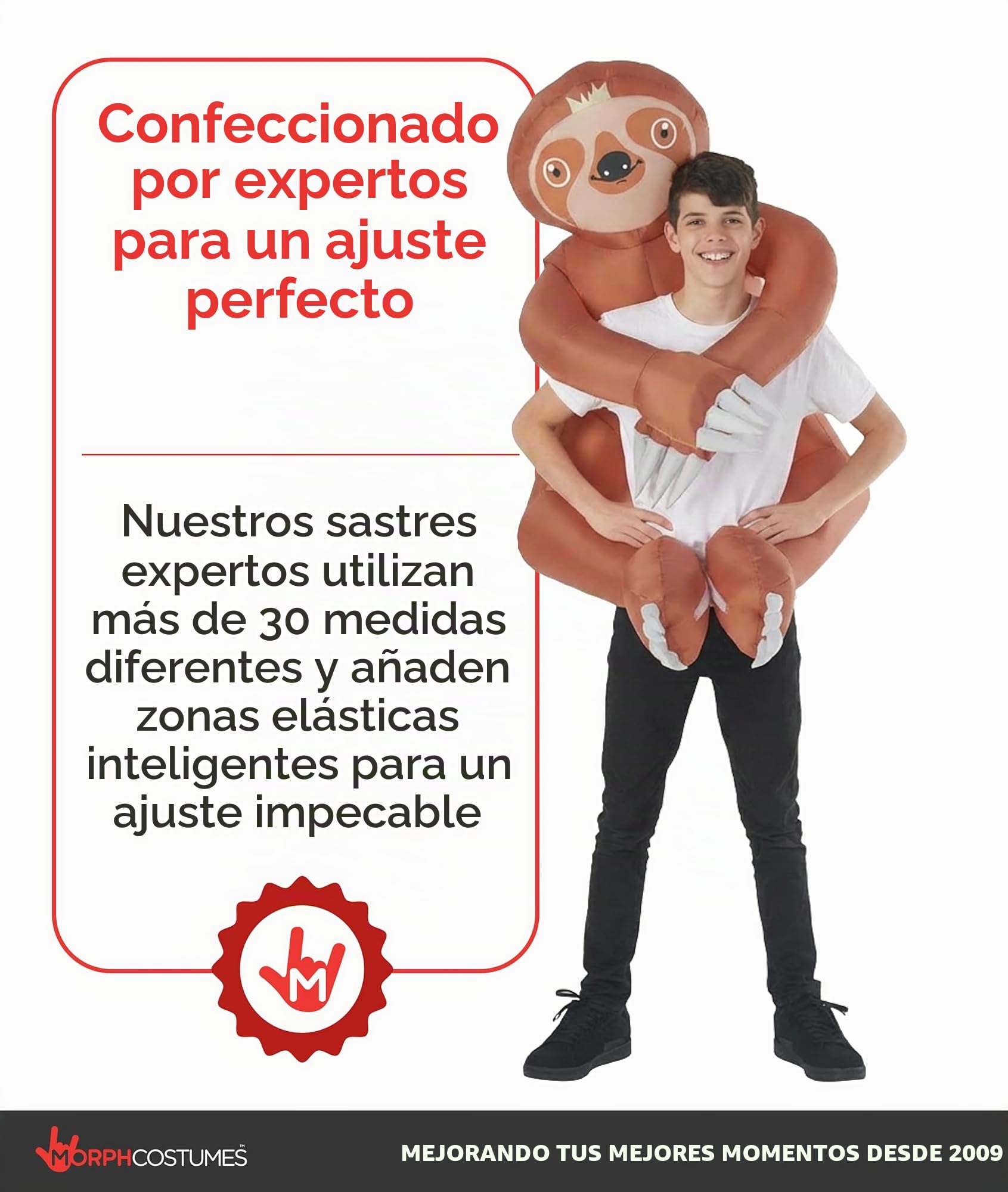 Morph Disfraz Hinchable Niño Oso Perezoso, Disfraz Animales para Carnaval y Halloween, Talla única