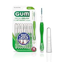 Vista 12 de GUM Proxabrush Go-Betweens - Cepillos interdentales anchos, de cerdas suaves, para eliminar la placa y cuidar las encías, seguros para aparatos