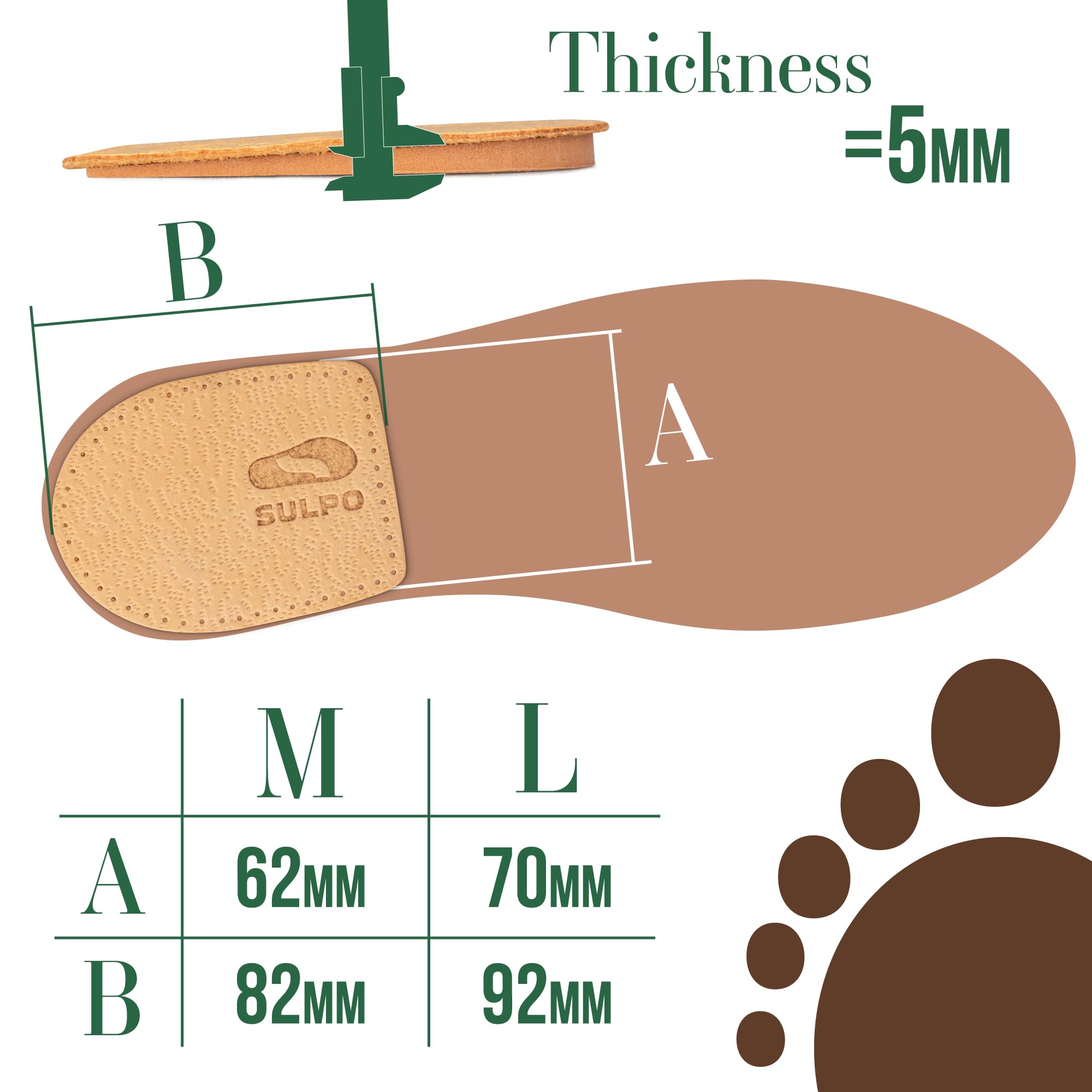 Sulpo 2 pares de talones para zapatos para hombres y mujeres - Plantillas de zapatos para mujer para levantar y levantar el talón, beige altura 5 mm, tamaño 41-46