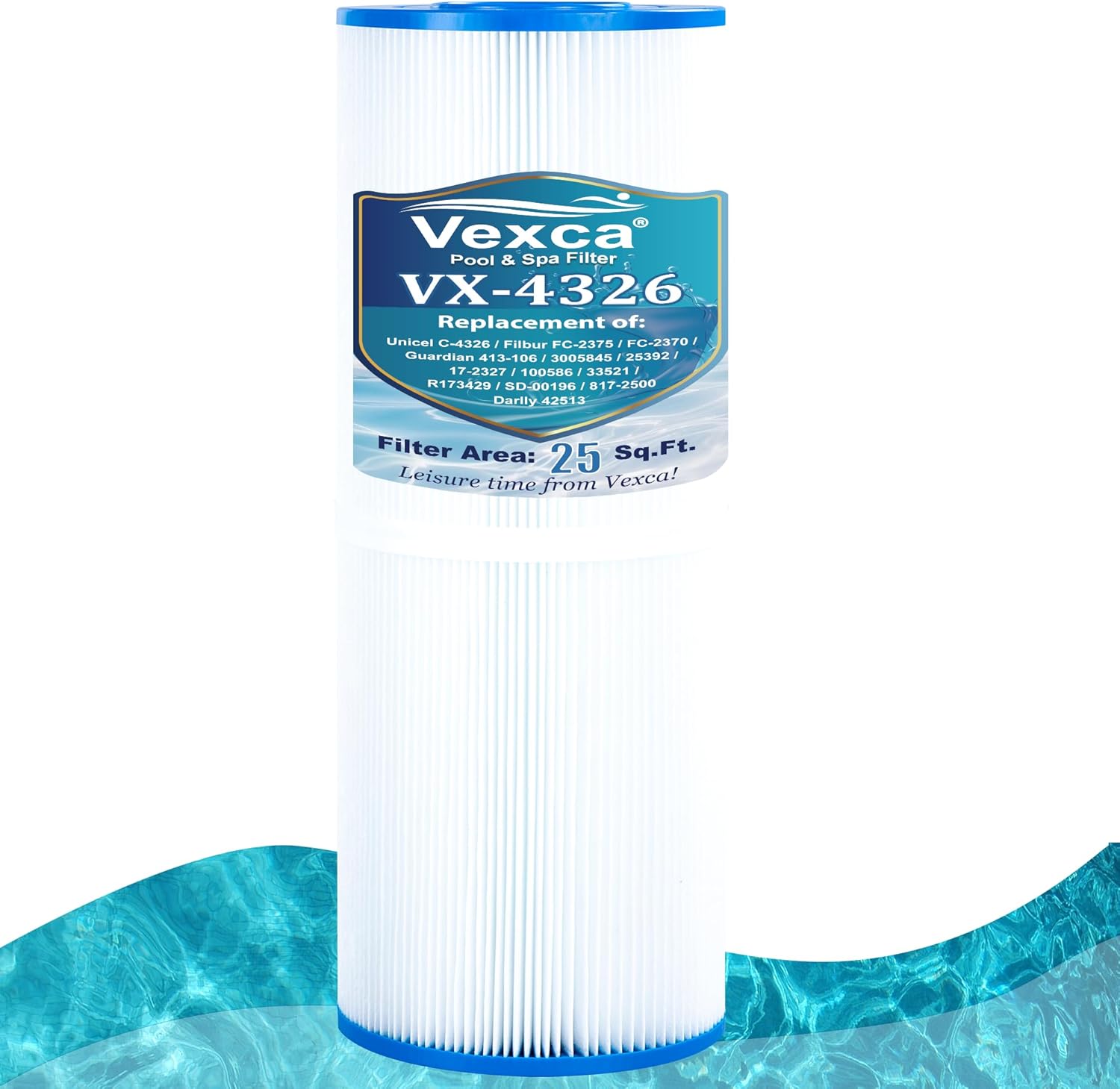 Vexca® Hot Tub Filter for PRB35-IN, Compatible with Unicel C-4335, Filbur FC-2385, Guardian 409-219, 03FIL1300, 303557, 817-3501, R173431, 35 Sq.Ft, 2 Pack