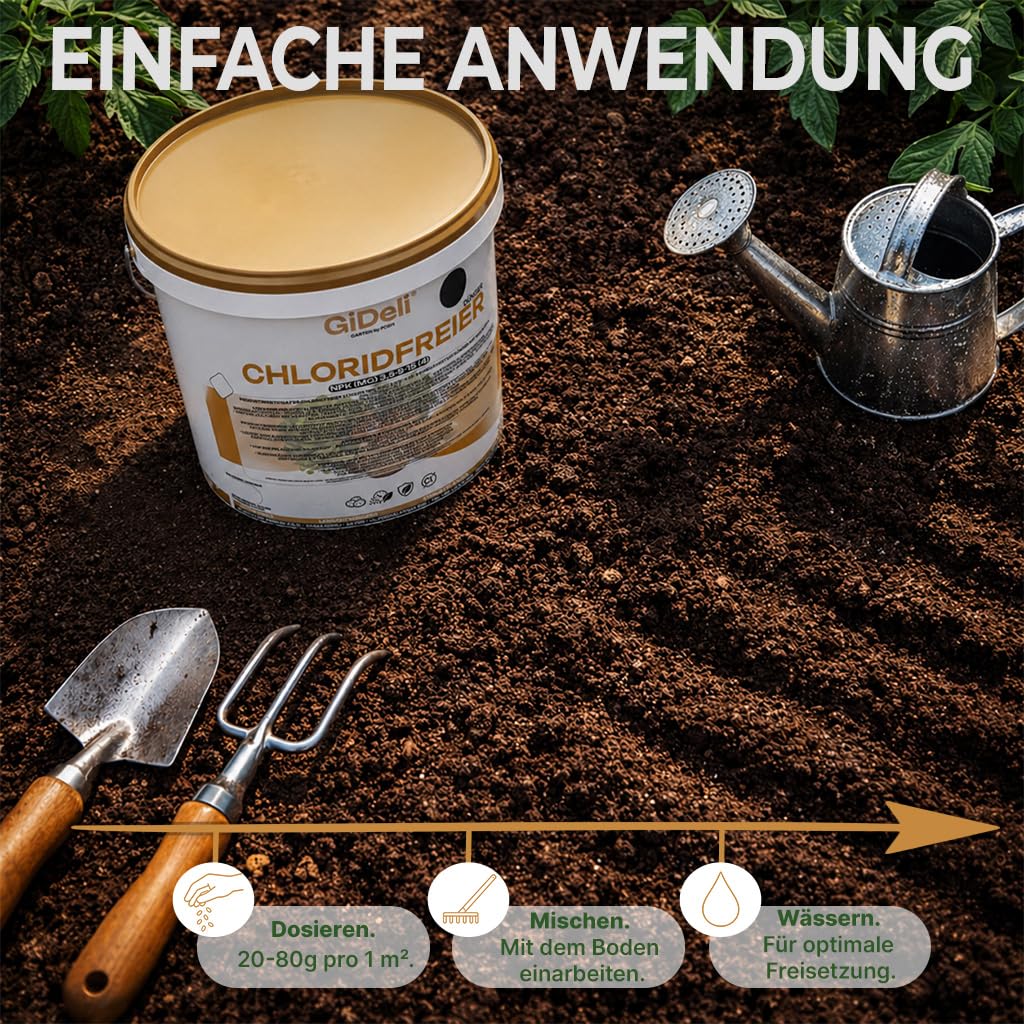 GiDeli Gemüsedünger Chlorfrei 20 kg im Eimer Granulat NPK mit Magnesium