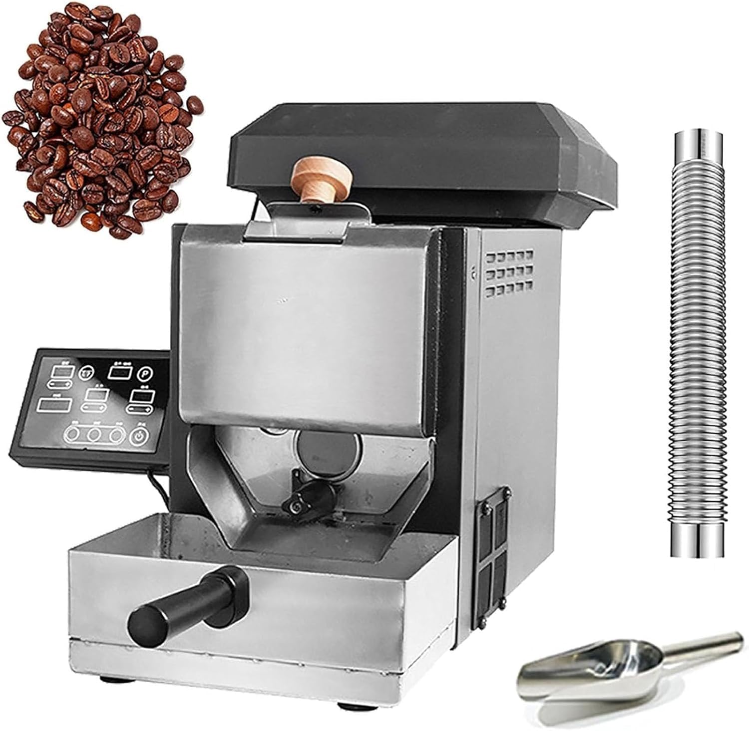 GTHTUHFD 200G Smokeless Electric Coffee Bean Roaster, Portable Smart Home & Commercial Machine With Digital Display, Auto & Manual Modes For Perfects Roasting