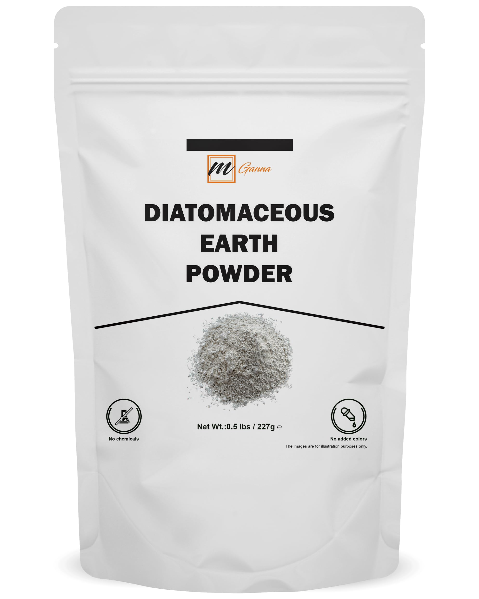 mGanna 100% Natural Diatomaceous Earth Powder for Skin Exfoliation Health & Cosmetic formulations 0.5 LBS / 227 GMS