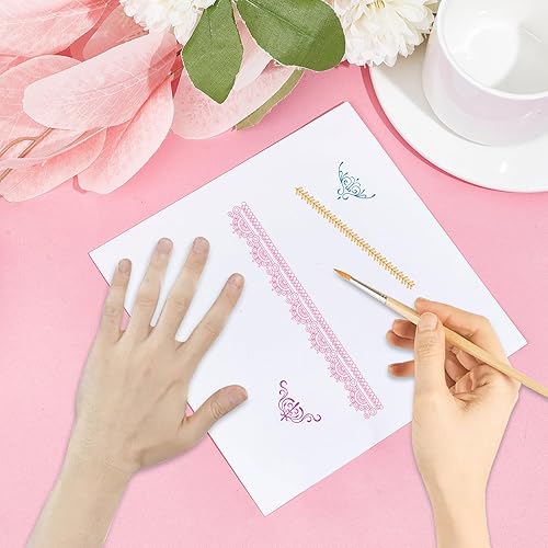 Miniatura 4 de CRASPIRE Sellos de goma transparente con borde de línea de encaje, diseño de ángel y luna, sellos de silicona transparente, sello vintage para hacer