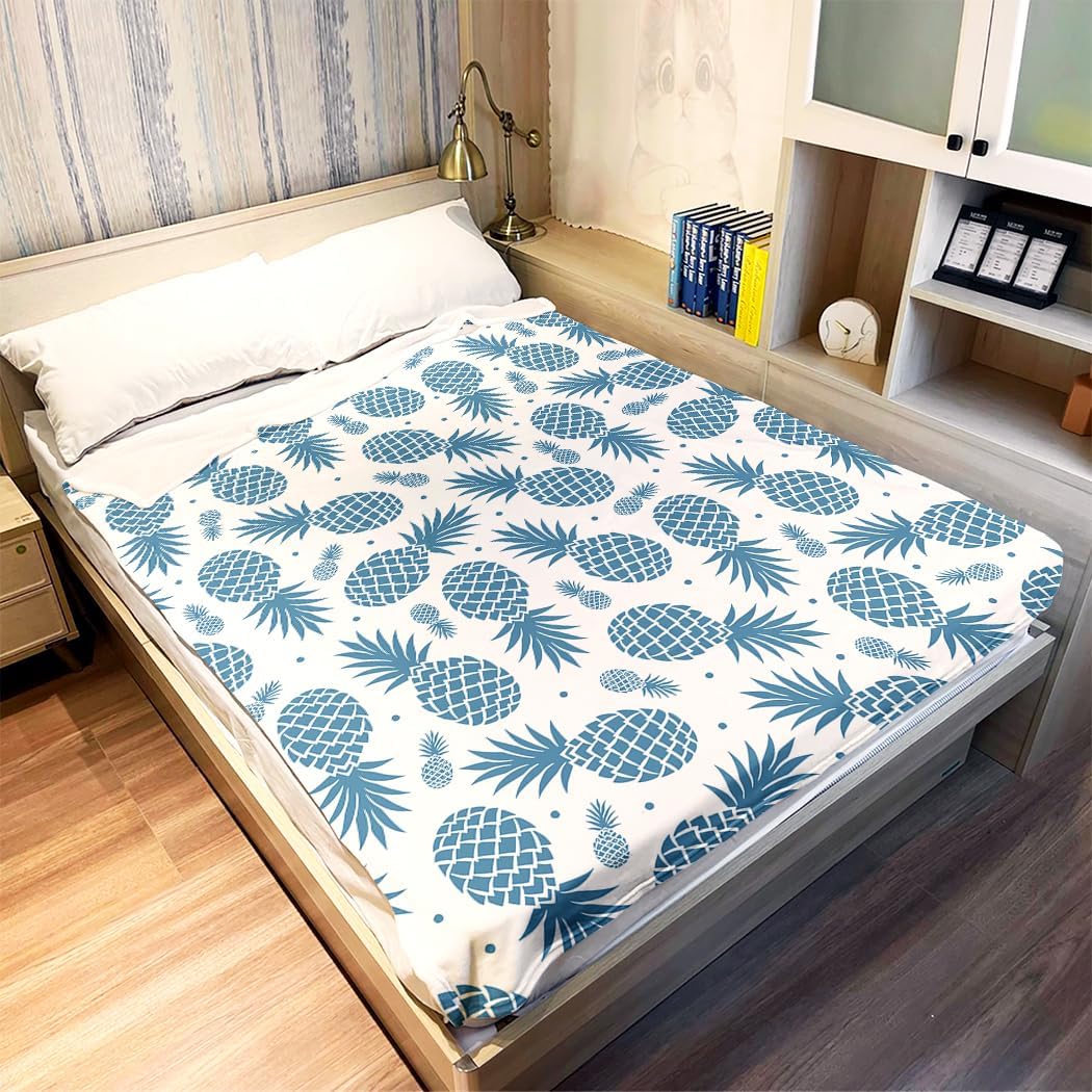 YISUMEI Pineapple Blanket 60x80 Inches Soft and Cozy Tropical Fruit Pattern Throw Great Gifts for Kids Boys and Girls