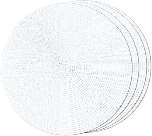 Miniatura 11 de FunWheat Juego de 6 manteles individuales redondos trenzados para mesas de comedor, tejidos, lavables, antideslizantes, pequeños de 13 pulgadas (S