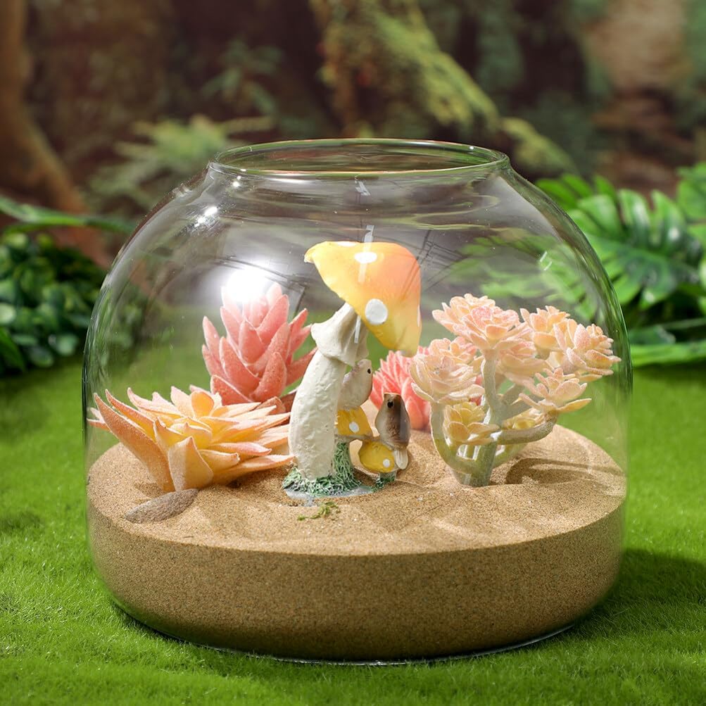Yardwe 2pcs Glass Terrarium Bottle for Microlandscape Elegant Design for Plants Moss and Decorative Use Compact and Hydroponic Storage Jar