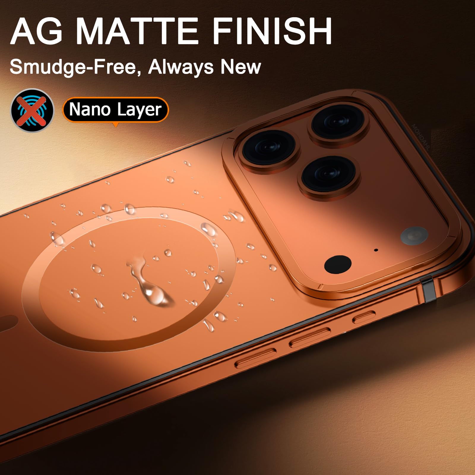 Magnetyczne Etui Kompatybilne z iPhone 17 Pro 6.3", Aluminiowa Rama · Matowy Tył Odporny na Odciski Palców, Kompatybilna z Magsafe, Slim Grip, Blue