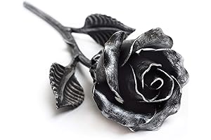 100% Hand-Forged Iron Rose Sculpture: A Timeless Gift of Love
