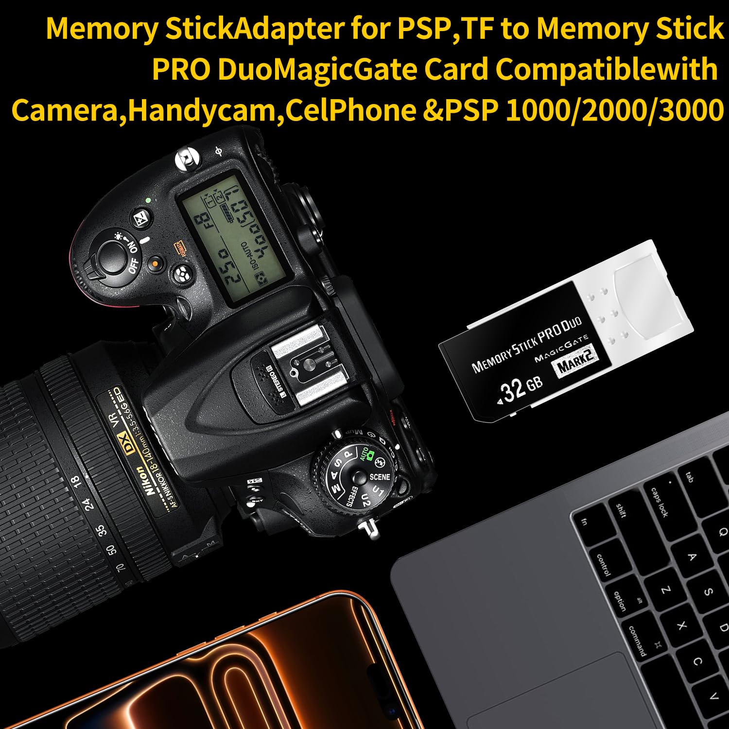 Memory Stick Pro Duo Mark2 8 Go | MSAC-M2, PSP1000 2000 3000 Compatible Appareil Photo Numérique, Original