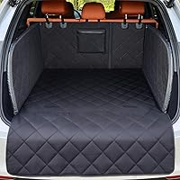 REEVAA SUV Cargo Liner for Dogs - Full Coverage Non-Slip Waterproof Trunk Mat with Cushioned Sides, Medium Black