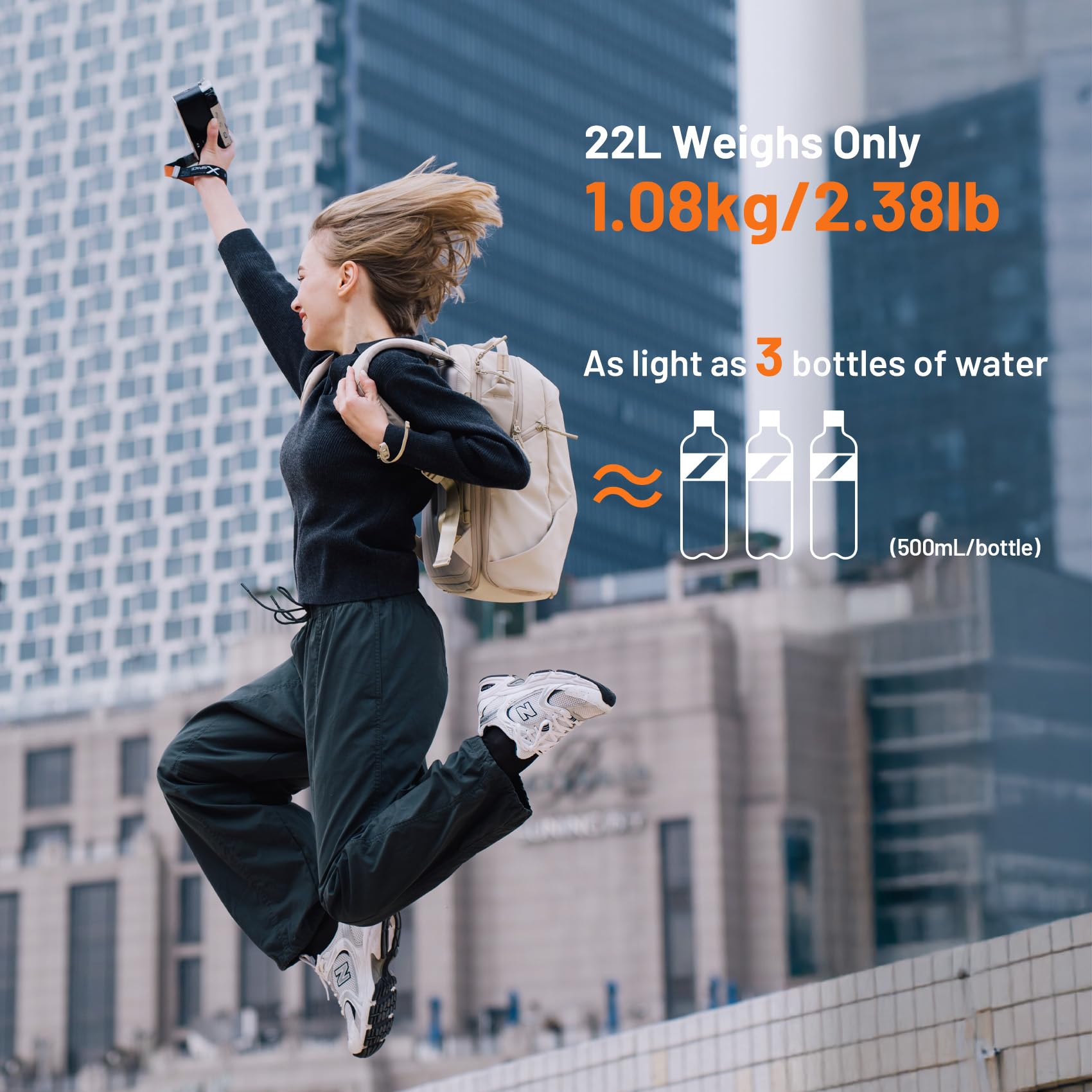 PGYTECH OneGo Lite Zaino Fotografico 22L, Leggero e Impermeabile per Fotografia Urbana e Viaggi, Compatibile con Sony/Canon/Nikon/DSLR/mirrorless