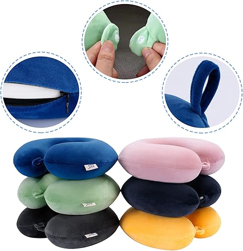 Miniatura 4 de DUANY STORE Almohada cervical para viajes, almohada cervical de viaje mejorada para avión Almohada de viaje de espuma viscoelástica 100 % pura para