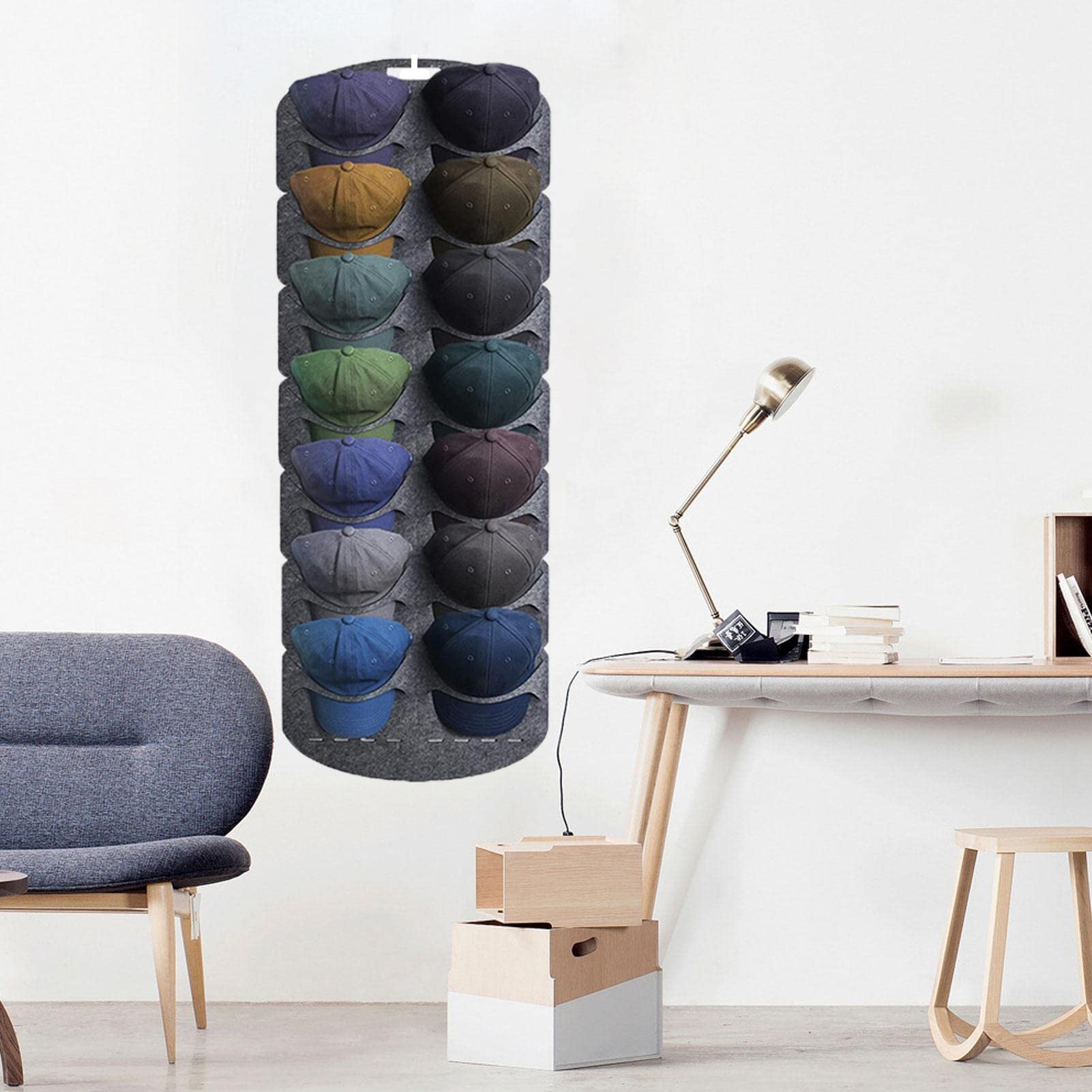 Porte Pour Casquettes Baseball, 14 Poches, Organiseur Mural