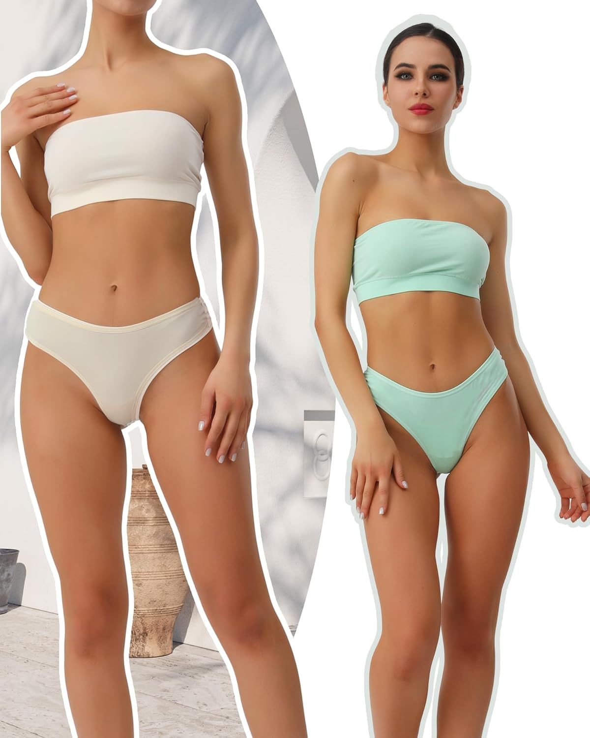 Seamless Cotton Thongs for Women Soft Stretch Comfortable No Show Panties 5 Pack - Image 5