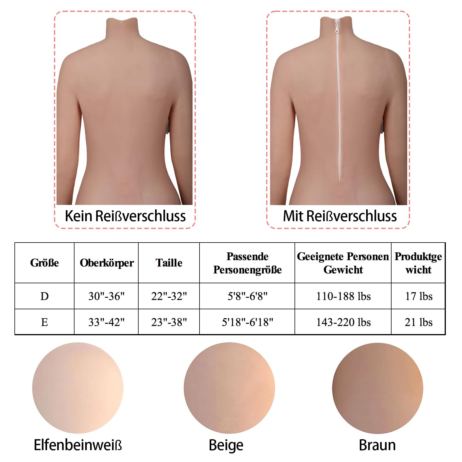 7th Generation Silikon Bodysuit mit Silikon Füller No-Öl Silikon Brüsten Body Suit für Crossdresser Drag Queen Transgender Shemale Cosplay