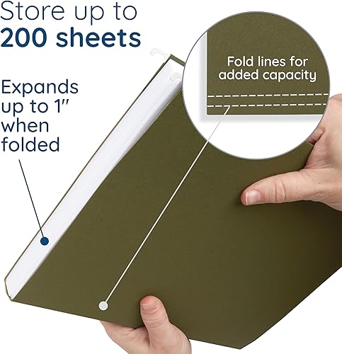 Vista 25 de Blue Summit Supplies Carpetas colgantes para archivos, 25 carpetas colgantes reforzadas, diseñadas para el hogar y la oficina, organización de Negro