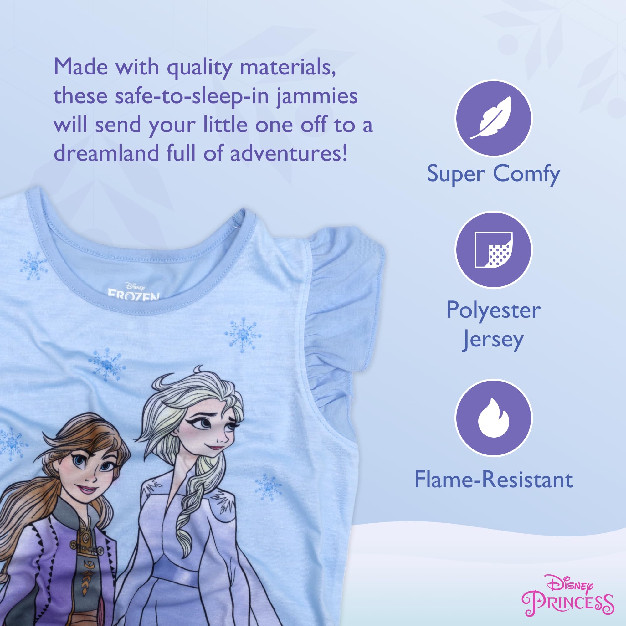 Disney Camisón para niña, suave y bonito pijama para niños, diseño de Frozen 2, 6, Frozen 2, 6