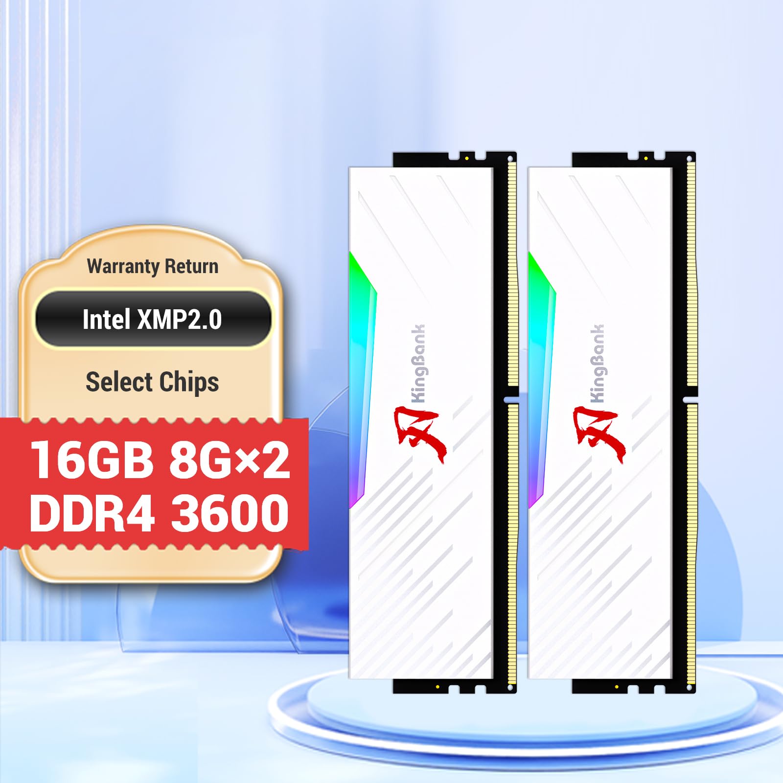 Kingbank 16g(8GBx2) DDR4-3600 メモリー Memória Ram KingBank Hynix RGB DDR4 16GB(2x8GB) 3600Mhz XMP 1.35V