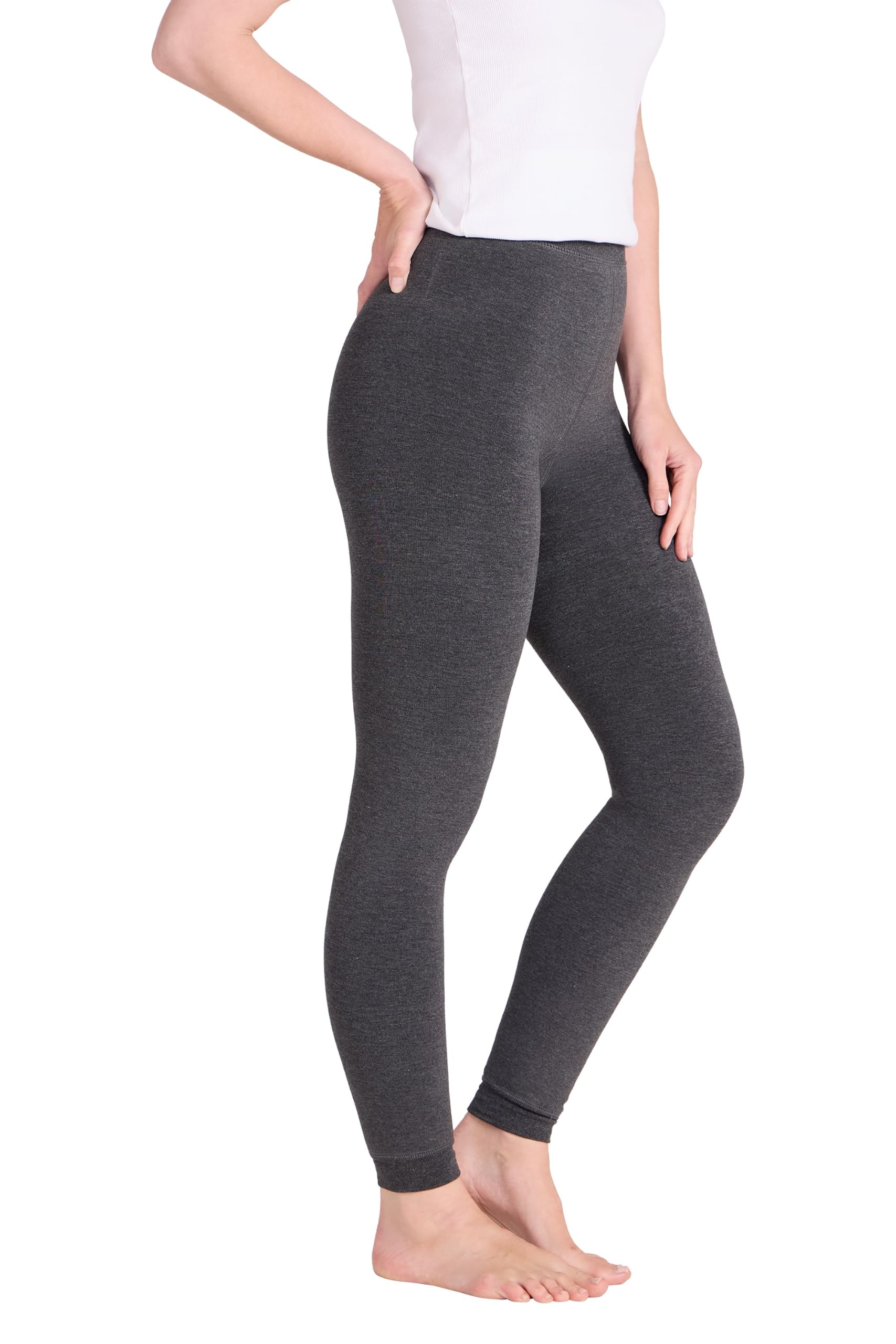 Mountain Warehouse Women's Charcoal Fleece Lined Lightweight Warm Leggings In | Size: Medium