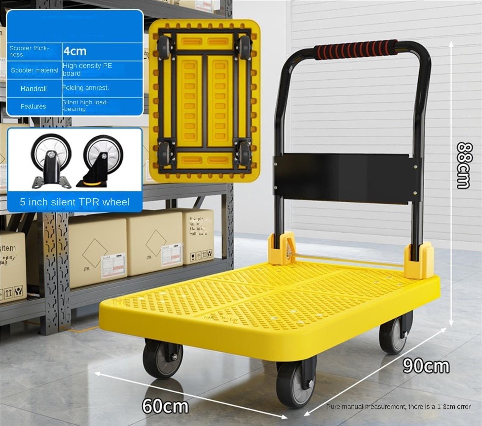 Carritos, Plataforma Móvil Carrito de la Plataforma Del Camión Carrito de Acero de Cama Plana Dolly