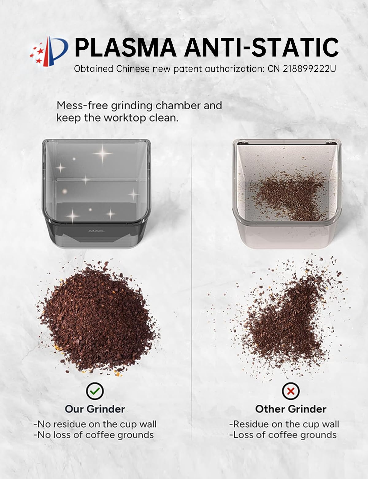 CAFELFFE Macinacaffè elettrico per portafiltro e contenitore, 48 livelli di macinazione regolabili con funzione antistatica per espresso, caffè filtro, Pour Over, Cold Brew e French Coffee – ideale