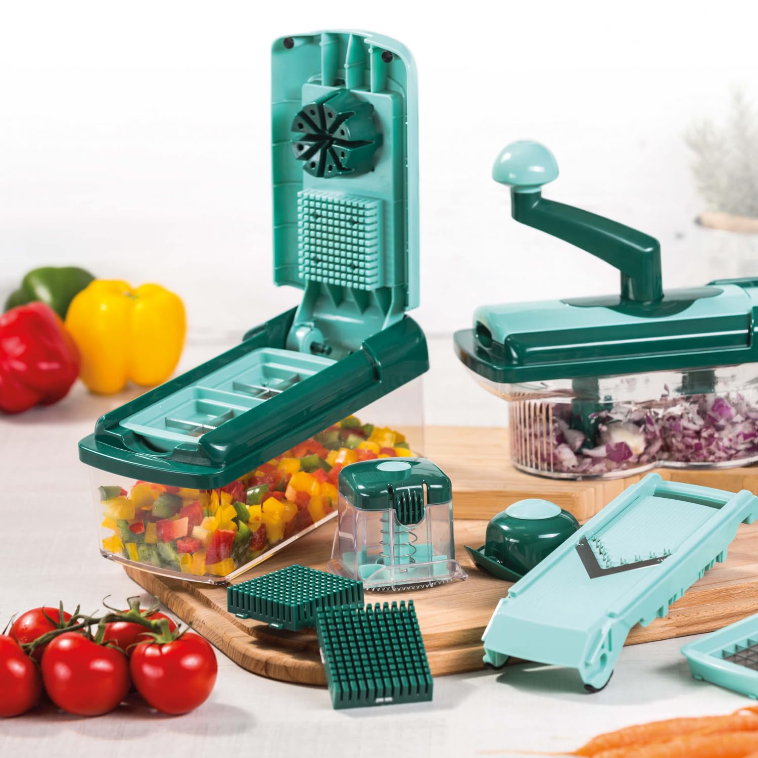 Genius Nicer Dicer Fusion Julietti inkl. Gratis Reib-Einsätze und Nicer Twist (Set 34-TLG.)