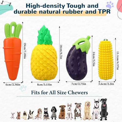 Miniatura 2 de 4 juguetes chirriantes para perros masticadores agresivos, indestructibles, resistentes, duraderos, para limpieza de dientes naturales, juguetes de