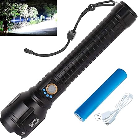 Rechargeable Flashlight Powerful Zoomable Waterproof Image