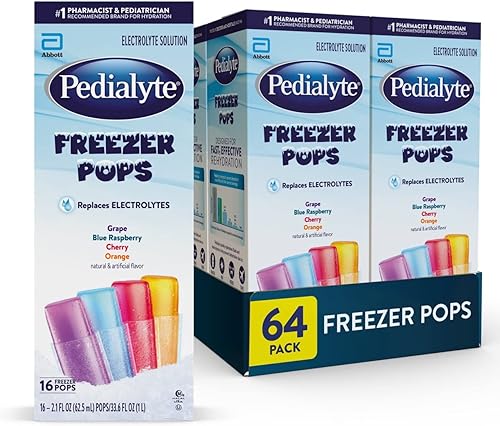 Pedialyte Electrolyte Solution - Paletas congeladoras, paquete variado, paquete de 64