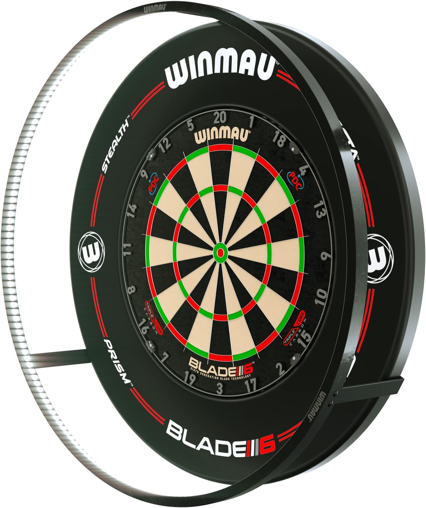 WINMAU Plasma Dartboard Light - Black 360 Degree Dart Board Light - Professional Darts Accessories