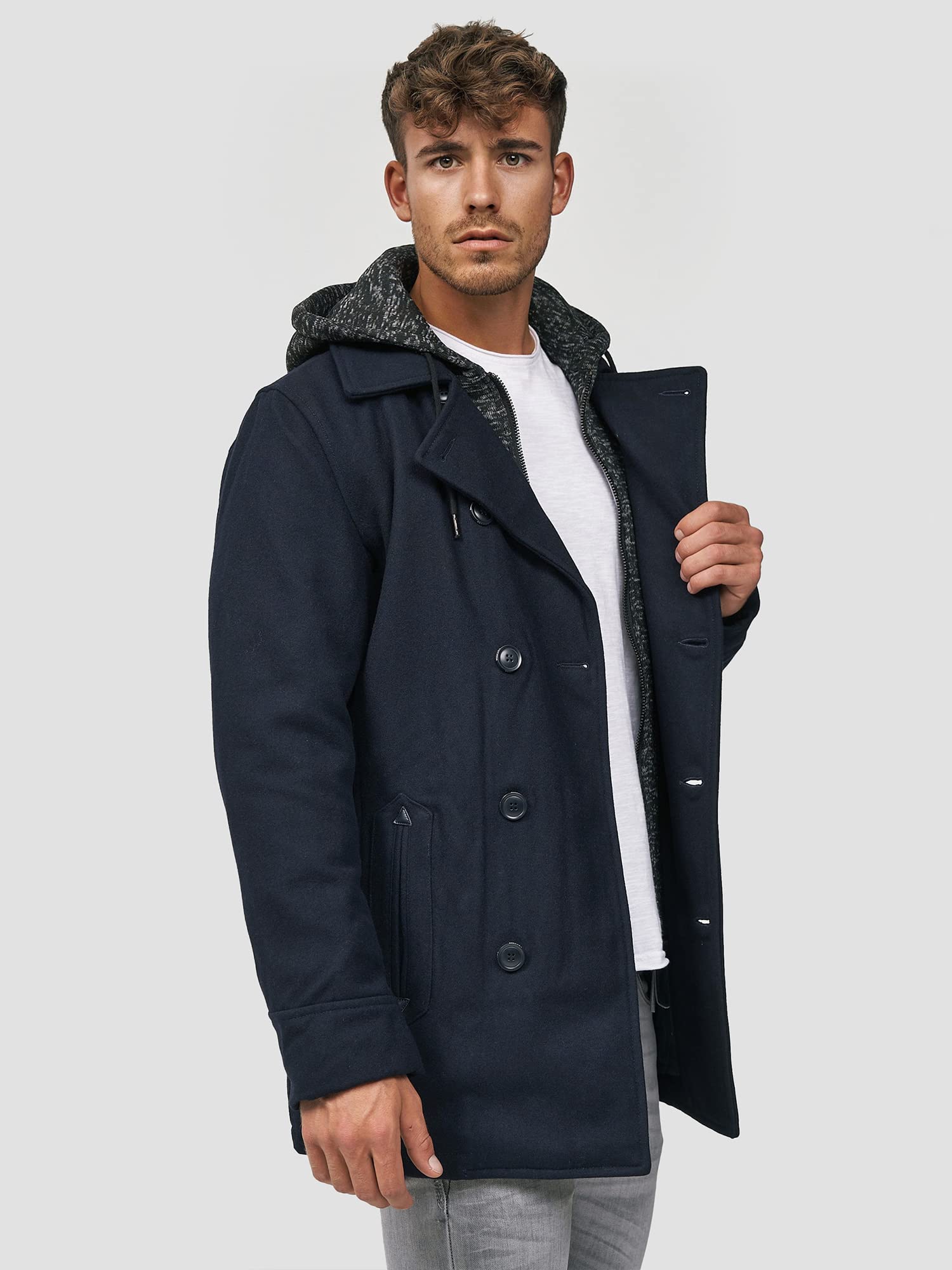 Indicode Uomini Cliff Coat | Cappotto corto con collo alla coreana