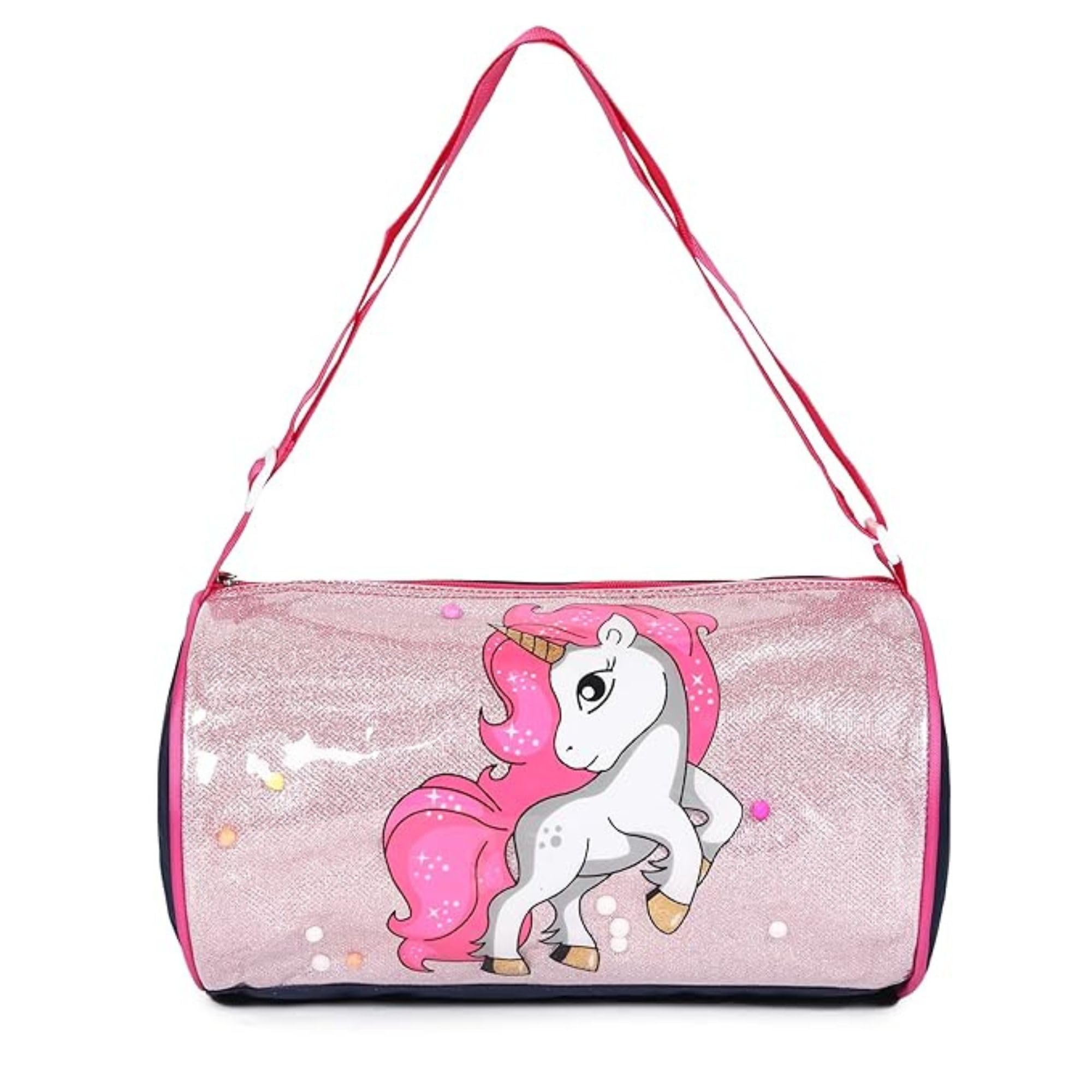 Girls' Unicorn Glitter Duffle Bag | Duffle Bag for Kids | Lightweight, Durable, & Stylish Travel Companion - 1 Piece-image-10