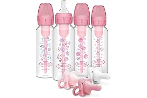 Dr. Brown's Premium Anti-Colic 8 Oz Wide Neck Options+ Bottles with HappyPaci