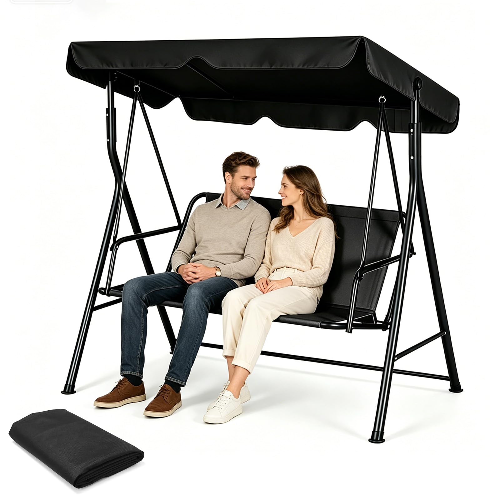 Fodera di ricambio per seduta di dondolo Hollywood, coprisedile per altalena da giardino, tessuto Oxford 900D impermeabile e antistrappo, fodera per dondolo da 2 e 3 posti 115 x 48 x 48 cm
