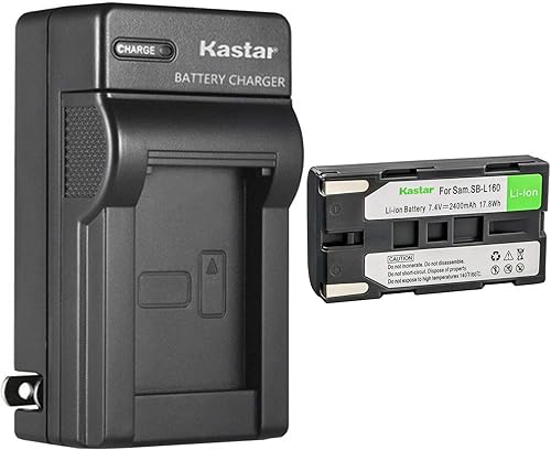 Kastar Paquete de 1 batería SB-L160 y cargador de pared CA de repuesto para Samsung VP-L530, VP-L550, VP-L600, VP-L600B, VP-L610, VP-L610B,