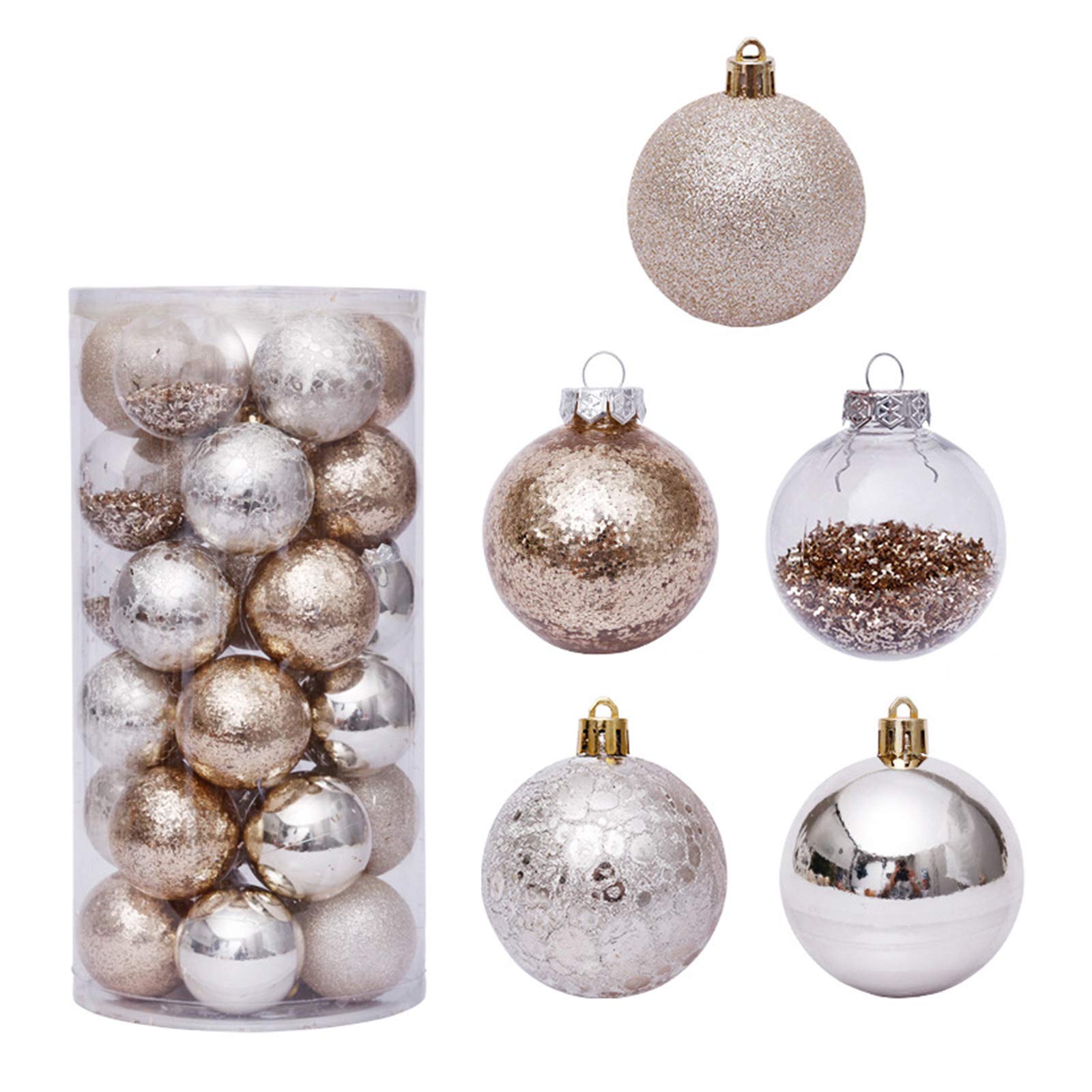 Décorations de Noël dorées incassables lot de 30 suspensions anti chute