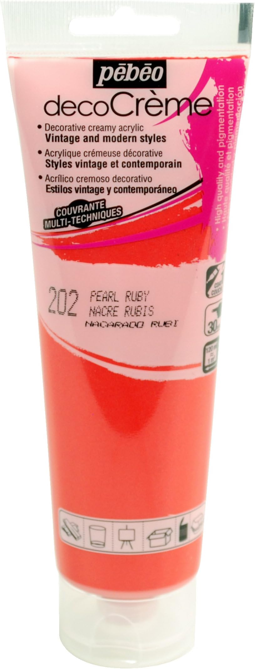 PEBEOPebeo 120ml DecoCreme, Acrylic, Pearl Ruby, 14 x 4.5 x 6.5 cm