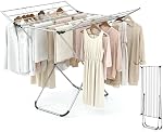 Tangkula Aluminum Clothes Drying Rack, Folding Laundry Rack with Sturdy Frame, Foldable Wings & 14 Drying Poles, Space-Saving, Freestanding Drying Rack for Indoor & Outdoor Use