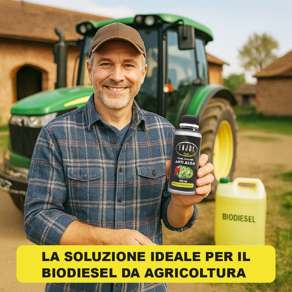 ENJOY TECH Protettore Diesel Antialga 2x250 ml | Additivo per Gasolio e Biodiesel | Previene Alghe, Muffe e Batteri nei Serbatoi | Azione Curativa e Preventiva | Made in Italy