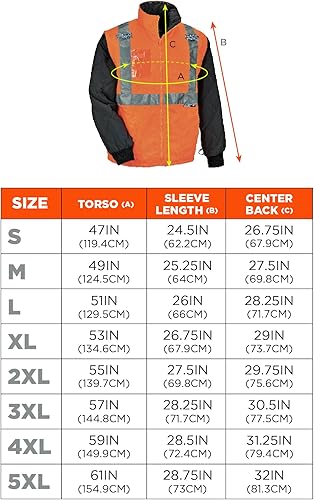 Miniatura 6 de Ergodyne GloWear 8287 Chaleco térmico convertible reflectante de alta visibilidad, talla M, color naranja