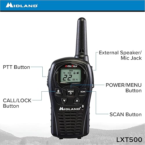 Miniatura 2 de Midland Radios bidireccionales LXT500VP3 FRS - Paquete de 12 con cargadores