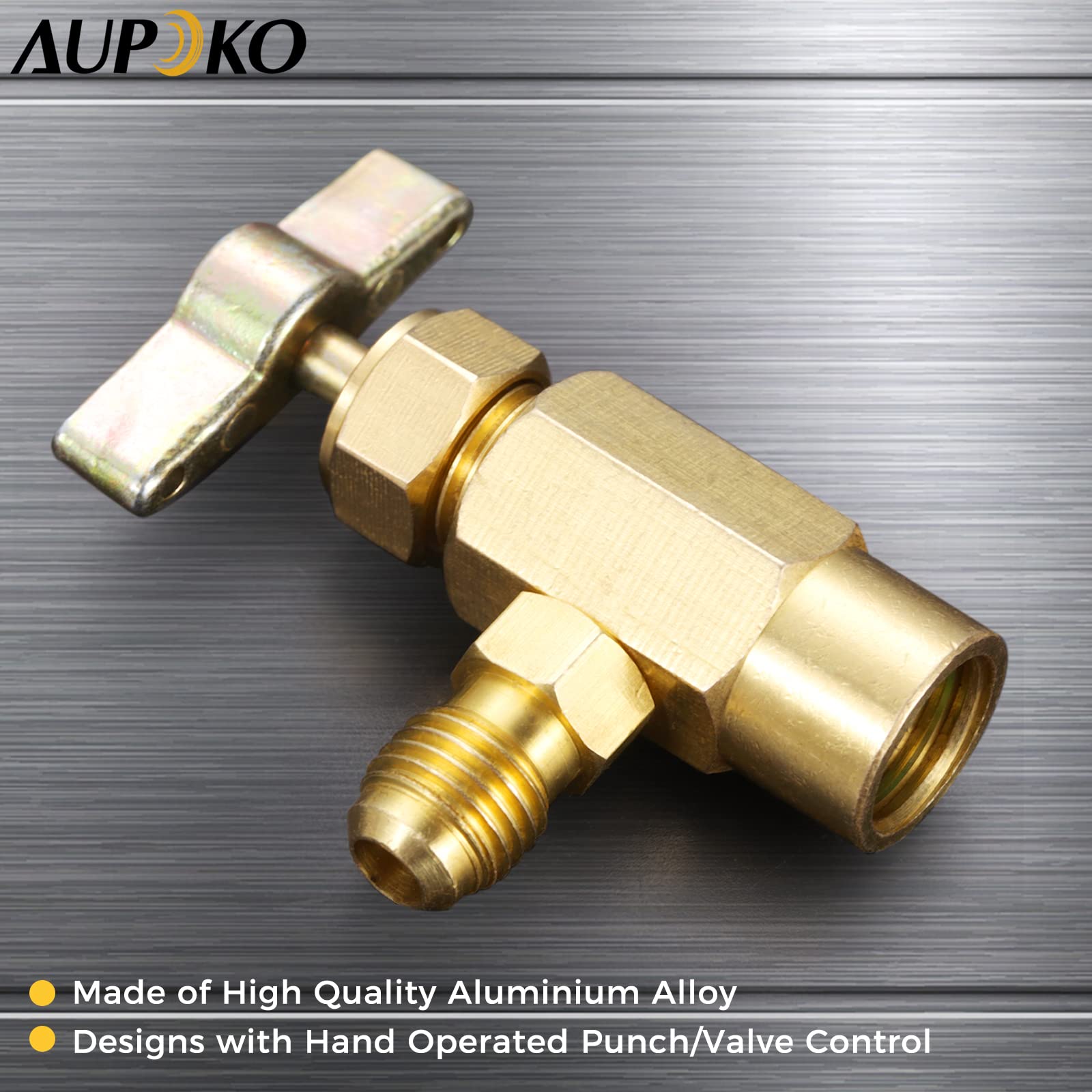 Aupoko R1234YF rubinetto per bottiglia refrigerante valvola dispensatrice 1/2" Acme 1/4" SAE compatibile R12 R22