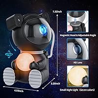 Vista 5 de Astronaut Galaxy Projector, Star Projector with Timer and Remote, Night Light with Moon Lamp, LED Nebula Lamp for Kids Adults, Room Decor Gift Negro